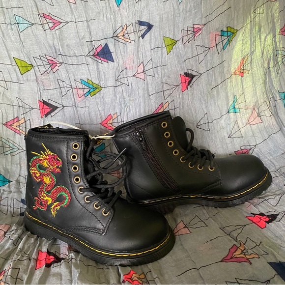 Dr. Martens Other - Kids Toddler Unique Dr Martens Boots with Embroidered Dragon Size 11 US New